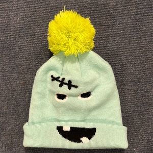 GERTEX Boys TEAL monster face Pom hat size 4-6x